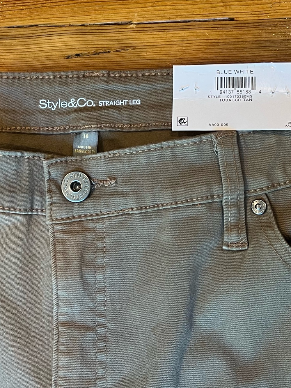 Straight Leg Jeans in Tobacco Tan Minimalist Classic Style NWT - Picture 5 of 8